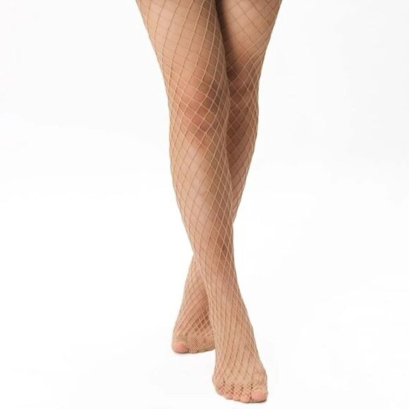 🆕Tan High Waisted Fishnet Tights Stockings - Picture 2 of 6